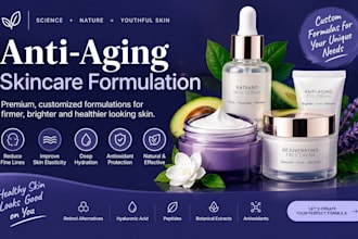 formulate anti aging creams, serums and skincare products