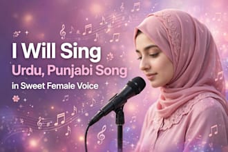 sing urdu punjabi songs, naat and birthday song,in sweet female voice