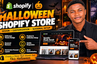 halloween shopify store design setup