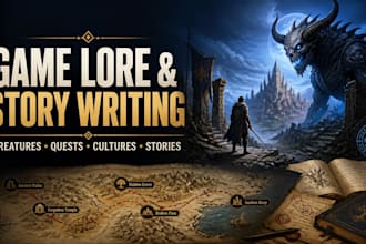 create game creatures, quests, cultures and immersive storylines