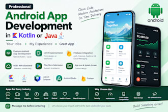 develop a custom android app in kotlin or java