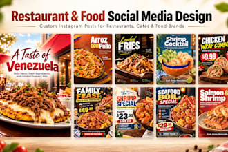 design professional restaurant and food social media posts