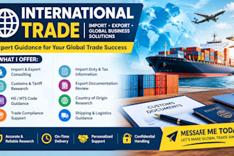 provide expert international trade import export consulting
