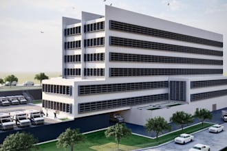 3d design hospital, medical center, healthcare facility, and clinic building