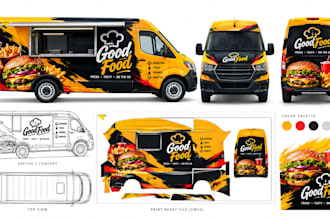 design and redesign custom car wrap, van wrap, truck wrap with vehicle graphics