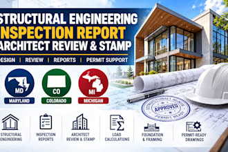 structural engineering inspection report architect review stamp maryland co mi