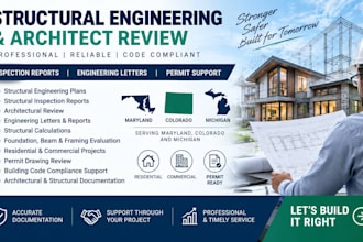 structural engineering inspection report architect review, letter maryland co mi