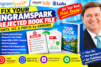 fix your ingramspark rejected book file, fonts, icc and pdfx1a errors