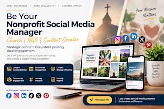 be your nonprofit social media manager church ngo content creator