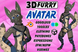 vrchat avatar commission vrc nsfw avatar vr character furry nsfw 3d anime model