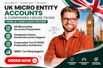 prepare UK micro entity accounts and file companies house annual accounts