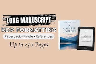 format long manuscripts for KDP paperback and ebook