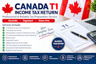 prepare and file canadian t1 tax returns for individuals and self employed
