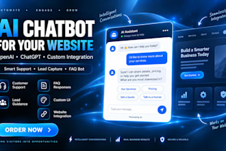 build and integrate an ai chatbot for your website or business