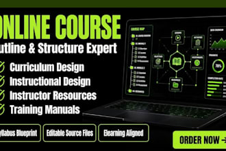 develop elearning online course outline, curriculum structure, teacher resources