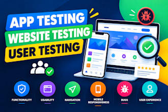 app testing, website testing and user testing