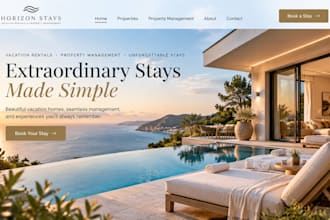design wix property management website vacation rental airbnb booking website