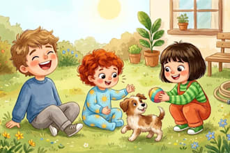 children story book illustration christian children story book illustration