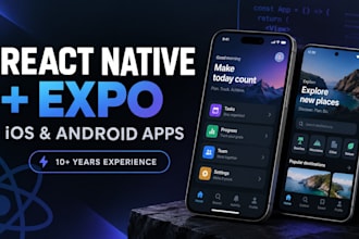 build a react native app for ios and android with expo