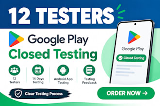provide 12 testers for google play closed testing
