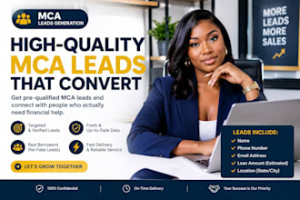 generate mca leads, business loan leads and b2b mca appointments