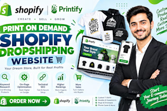 build a shopify print on demand and dropshipping  website