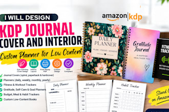 design kdp journal cover and interior custom planner