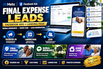 final expense leads facebook ads landing page home care, burial insurance leads