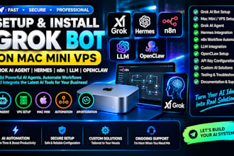 setup install grok bot mac mini vps grok ai agent hermes n8n llm openclaw