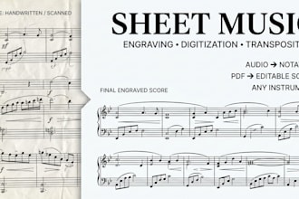 professionally engrave, digitize or transpose your sheet music