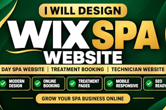 design wix spa website day spa website treatment booking technician website