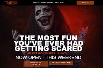 design wix halloween event website haunted house party ticket booking website