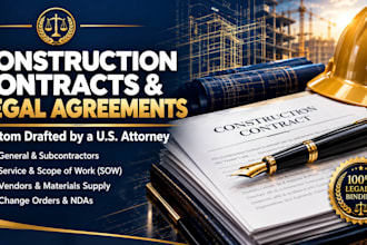 draft airtight construction vendor and material supply agreements