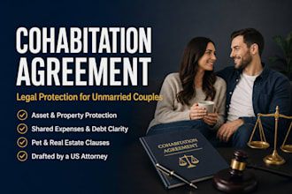 draft a legally sound US cohabitation agreement for unmarried couples