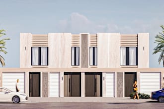 remodel ground level apartment, classical building facade render,front elevation