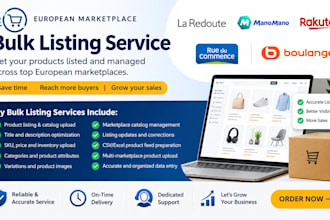 la redoute manomano rakuten rue du commerce boulanger marketplace bulk listing