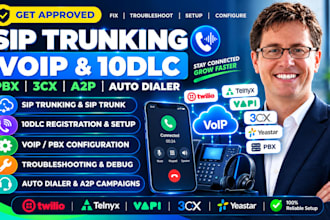 setup and fix sip trunk, voip, pbx, vapi, 3cx, twilio and telnyx