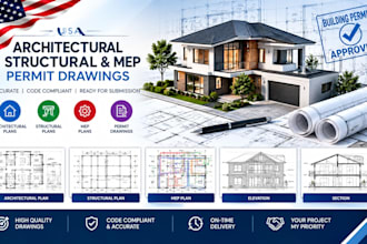 review, draw, USA architectural structural plan mep engineering permit drawing