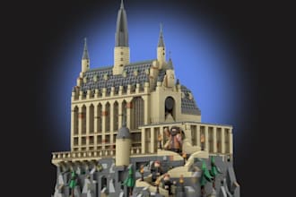 create custom brick built lego moc, lego house design using bricklink studio