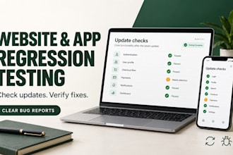 do website and app testing after updates to check bug fixes and find regressions