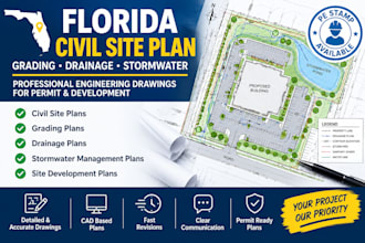 design florida civil site plan grading drainage and stormwater plans