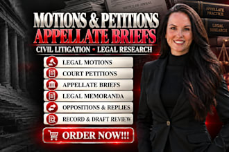 be your civil litigation lawyer for motions, petitions, and appellate briefs