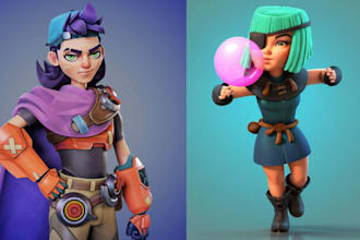 create a stylized 3d character model for games and animation
