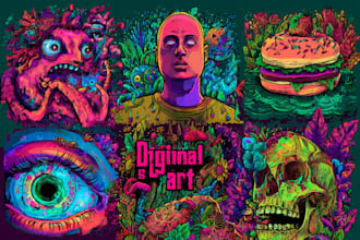 make psychedelic illustrations for you