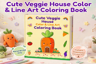 design cute vegetables coloring book for kids