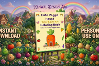 design cute vegetables coloring book for kids