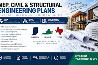 indiana virginia texas mep engineer blueprint civil and structural engineering