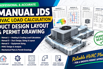 do manual jds hvac load calculation duct design layout and permit drawing