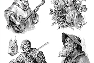 create stunning linocut or woodcut style illustrations