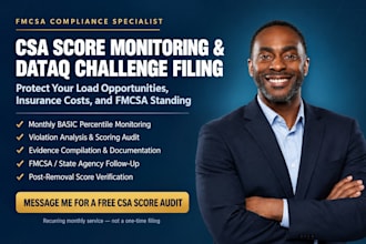 manage csa score monitoring and data challenge filing